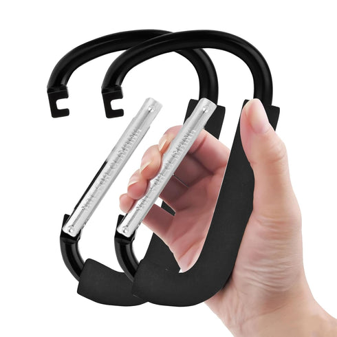 Generic 2 Pack Stroller Hooks, 6.3" Large Stroller Clip, Extra Large Carabiner, Big