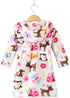 Toddlers/Kids Hooded Robe Soft Fleece Bathrobe, Baby Plush Robe (Bird, 18-24 Month)