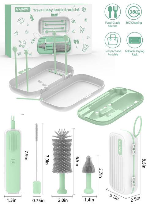 Set, 360 2000 Set Yasew Electric Bottle Brush Cleaner, Baby Bottle Brush Travel Efficient Cleaning, Durable mAh