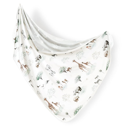 GRSSDER Baby Blankets - Super Soft Stretchy Jersey Knit Swaddle Blanket for Baby Girls and Boys, Double Layer