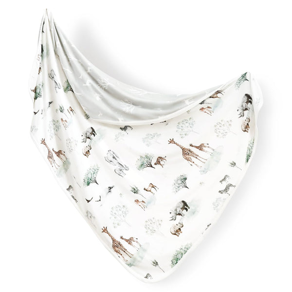 GRSSDER Baby Blankets - Super Soft Stretchy Jersey Knit Swaddle Blanket for Baby Girls and Boys, Double Layer