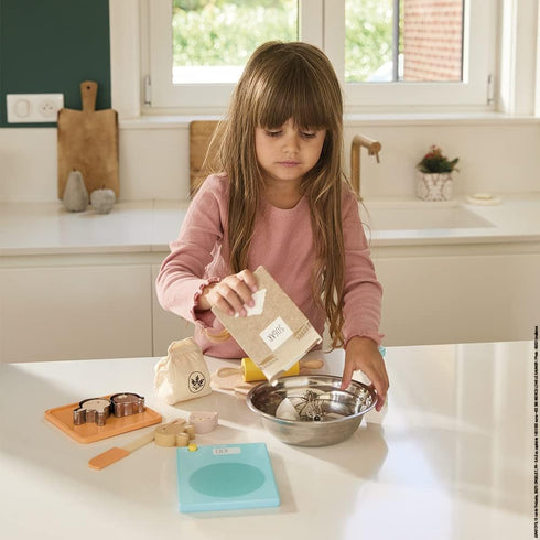 Set 19 3 J06618 Janod - My Bakery - Pretend Play Kitchen and Dolls Tea Toy - Wooden and Felt Pieces Included
