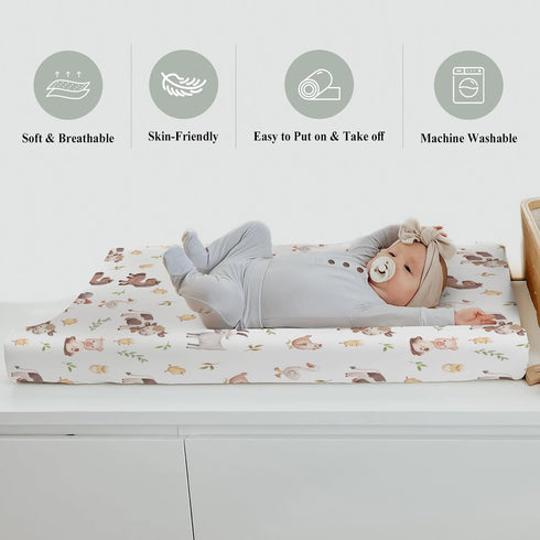 Country 32''16'' Cute Farm Animals Baby Changing Pad Covers for Boy Girl Rooster Horse Goat Duck Pig Fitted Changing