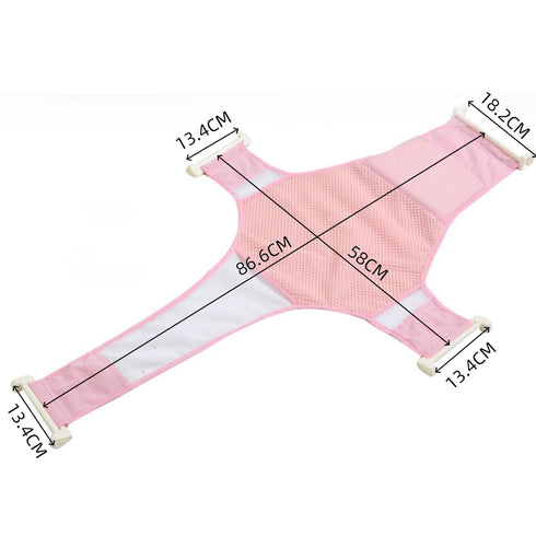 Universal Baby Bath Support Net Cushion Seat Newborn Infant Cross-Shaped Bath Bed Adjustable Detachable Shower Non-Slip Bath Tub Cushion Soft Comfortable Seat Pad Mat