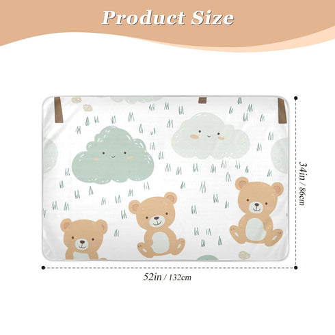 siphylline 52" 34" Cartoon Cute Brown Bear Extra Large Resuable Potty Training Pee Pad Soft Absorbent Diaper Changing