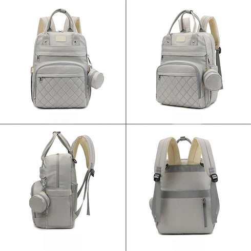 Generic Backpack Diaper Bag with Changing Pad Pacifier Case and Insulated Bottle Pocket for Mom and Dad (Gray)