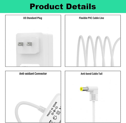 DZDQDR 12 Volt Breastfeeding Power Adapter - for Luna Hospital Grade Pump - Charging Pump Adapter w/Barrel Connector