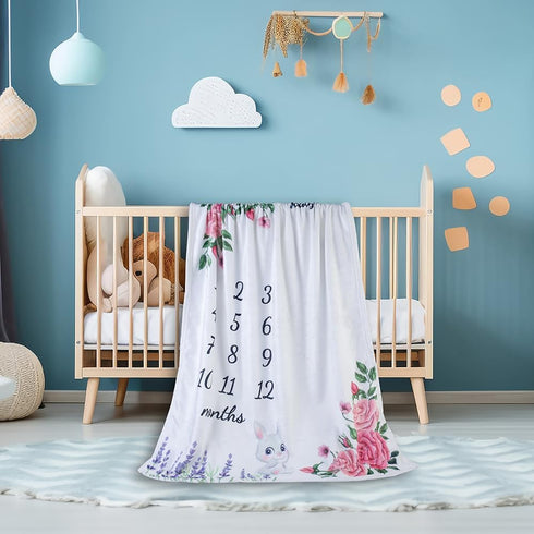 vmaisi Baby Milestone Blanket Gifts for Girl - Newborn Monthly Year Infant Growth Blankets Nursery Swaddling Blankets