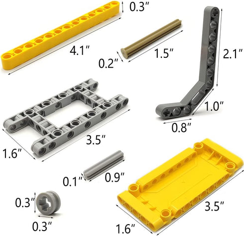 DSPITWOD Technical Parts Beams Axles Connectors Bricks Sets, 420 Pieces for Technic Car STEM Building Toys