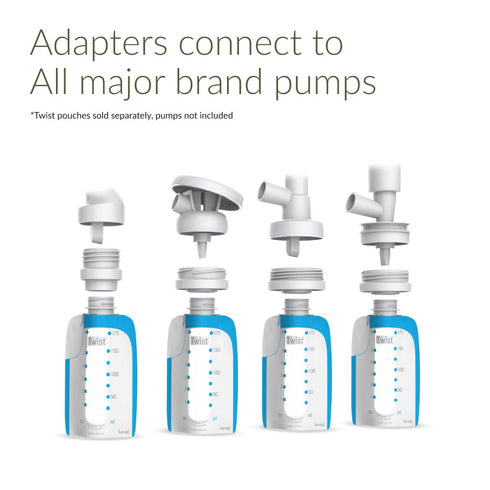 (Pack 14) Kiinde Twist Milk Storage Bag Breast Pump & Baby Bottle Adapter Kit for All Major Breast Pump Brands