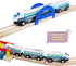 Wooden Bullet Train Cars Track Accessories Set - High-Speed City Train Toys for Boys and Girls