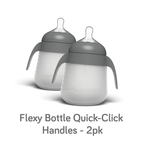 2-Pack, Nanobebe Flexy Bottle Handles, Easy-Grip Ergonomic Handles, Transitional Sippy Cup Handles Teal