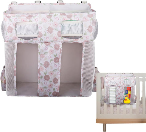 Generic Bedside Storage Organizer - Bedside Pockets Organizer For Cribs, Multi-Compartment Diapers Bag Large Capacity