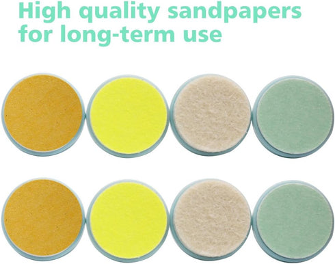 Baby Nail File Replacement Pads, Grinding Heads Polish Disc for Electric Nail Trimmer by Consevisen, 8 Pack Teal