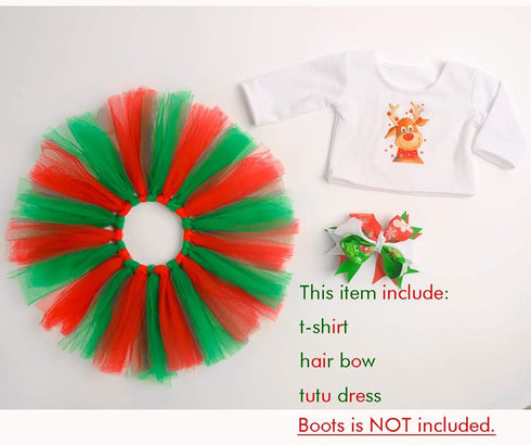 18 Inches Doll Clothes Christmas Deer Tutu Dress, Fits 18 Inch Dolls