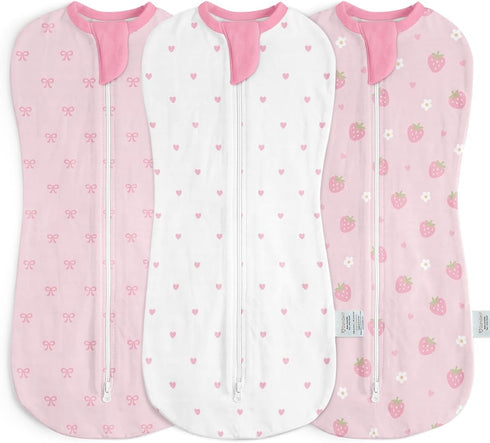 Baby Swaddle 0-2 Months, Cotton Arm-In Zipper Sleep Sack, Wearable Blankets Wrap