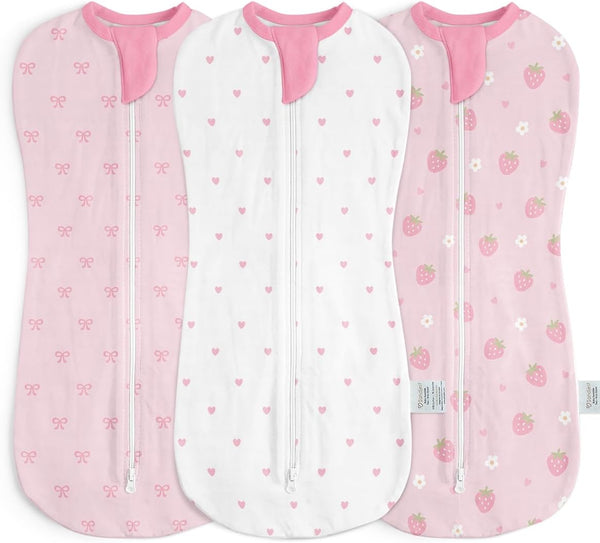 Baby Swaddle 0-2 Months, Cotton Arm-In Zipper Sleep Sack, Wearable Blankets Wrap