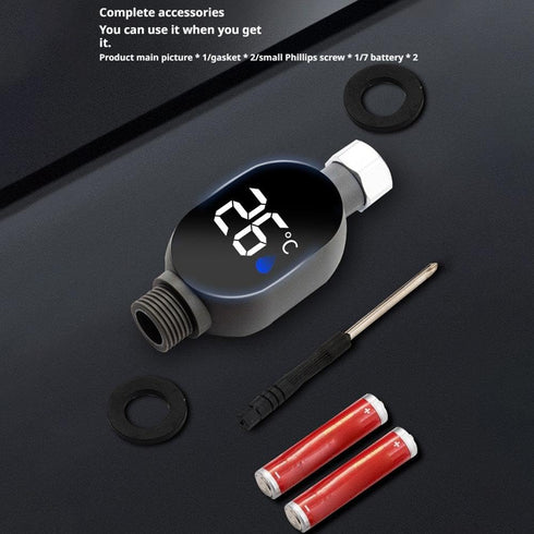 Generic 0-99c Shower Temperature Meter Thermometer High-Precision Led Display for Safe Comfortable Bathing Black
