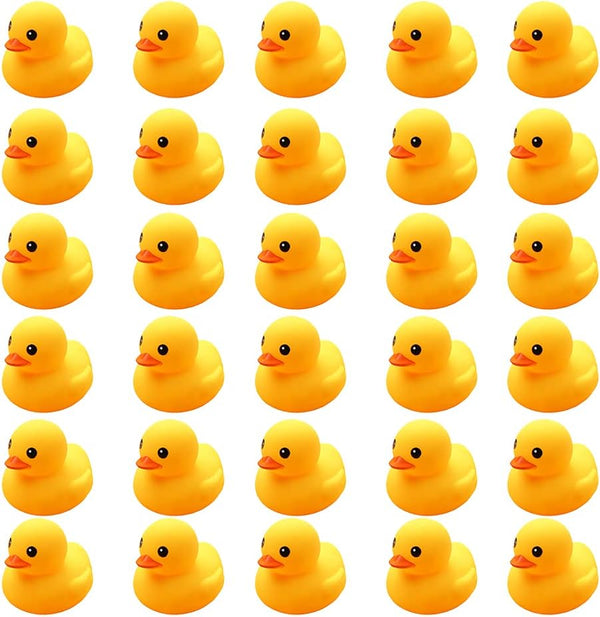 Bath Duck Toys 30 PCS Mini Rubber Ducks, Squeak and Float Duckies for Baby Shower Party Decoration (1.6'')