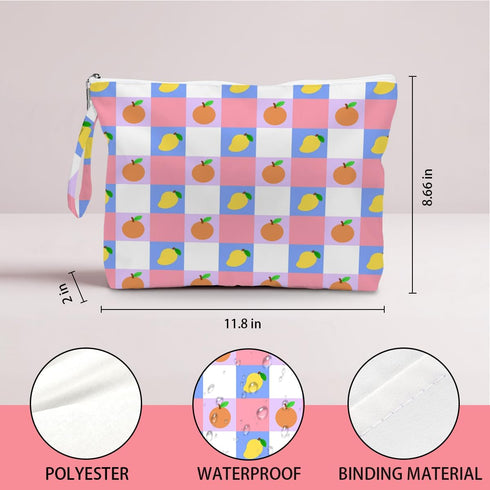 Wet Dry Bag, Wet Bag for Swimsuit, Diaper Sunscreen Large Zipper Pouch Waterproof Pouch, Beach Bags for Women, Orange