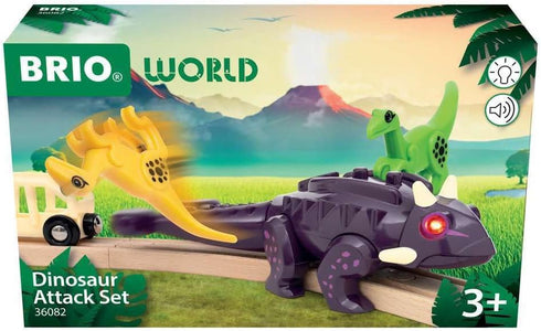 36082 Set Playset 3 BRIO World Dinosaur Attack | Train & Dinosaur-Themed for Kids Aged Years Up