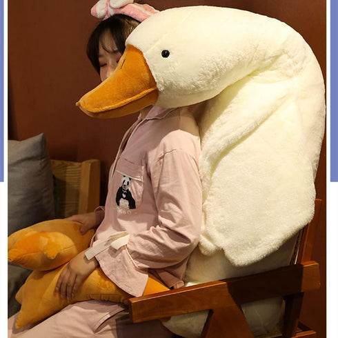 FANGYU Goose Stuffed Animal Pillow Toy, Cute Giant White Goose Stuffed Animal Duck Plush,Swan White,It's a