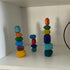 16 Pcs Colored Wooden Stacking Blocks, Solid Wood Rocks Building Toys for Kids Toddlers Educational Games
