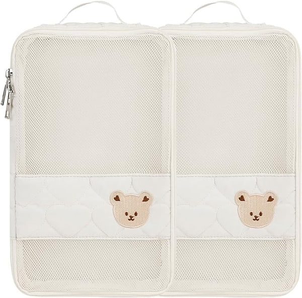 Baby Diaper Organizer - 2 Pack Waterproof Pouches, Mesh Bag, Reusable, Washable