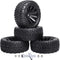 4Pcs 12mm Hex RC Wheels Tires, Height 2.99 inch (76mm) for 1/10 On Road and 1/14 1/16 1/18 Scale Models