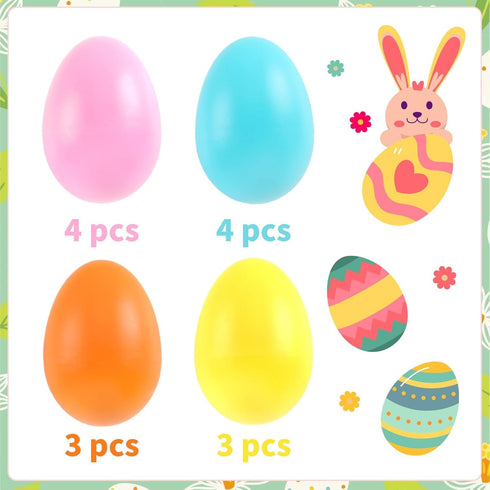 14pcs Set, 4 AUGSHY Egg Shakers Colors Plastic Maraca Eggs Sensory Percussion Toys for Early Rhythm Learning Music