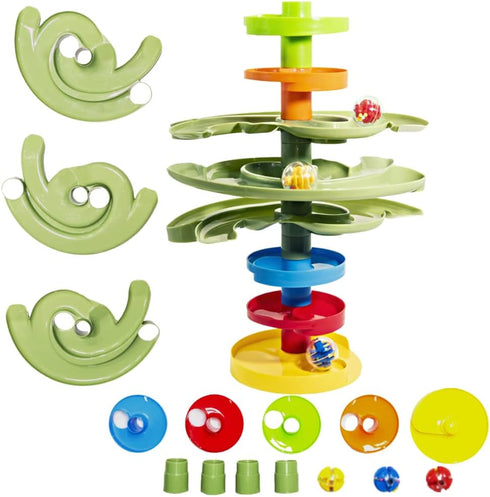 WEofferwhatYOUwant 2-Way Ball Drop Montessori STEM Ball Tower Toy for Toddlers 9M+
