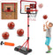 Meland Kids Basketball Hoop, Adjustable Height 3.4ft-6.2ft, Indoor Outdoor Basketball Goal Toys for Boys 3-8