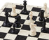 Tournament Portable Chess Set with 20" Silicone Board Mat, 4" King Plastic Weighted Pieces, 2 Extra Queens & Carrying