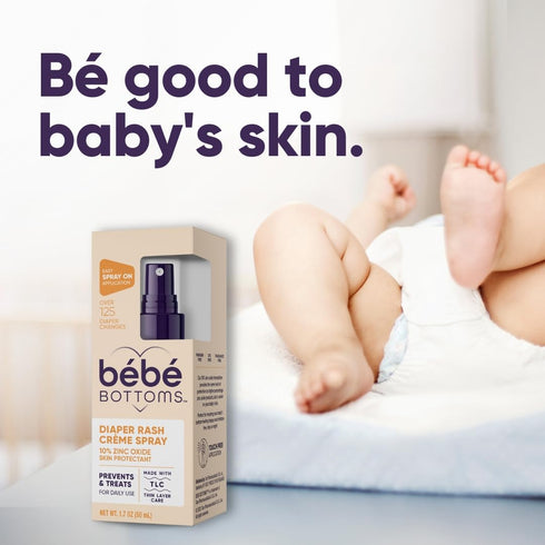 Bébé Bottoms Baby Diaper Rash Cream Spray, No-Rub Touch Free Application, 50 ml
