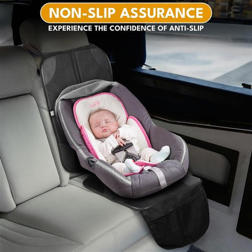 1 Pack, 600D EcoNour Car Seat Protector Waterproof Non-Slip Seat Mat with Extra Thick Padding & Mesh Storage Pocket