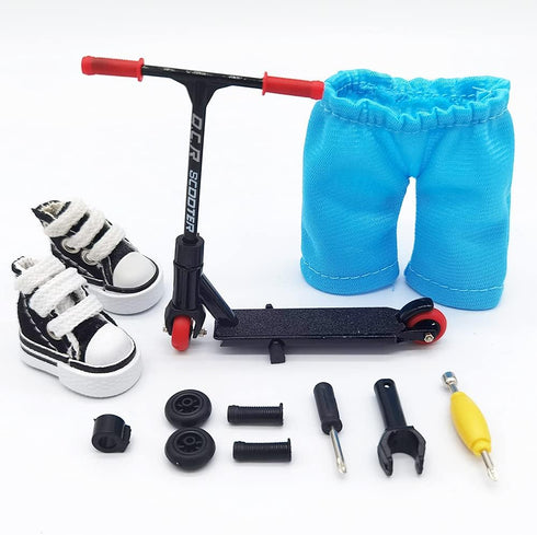 Finger Scooter with Tools and Shoes - Black Toy Accessories Pack for Kids