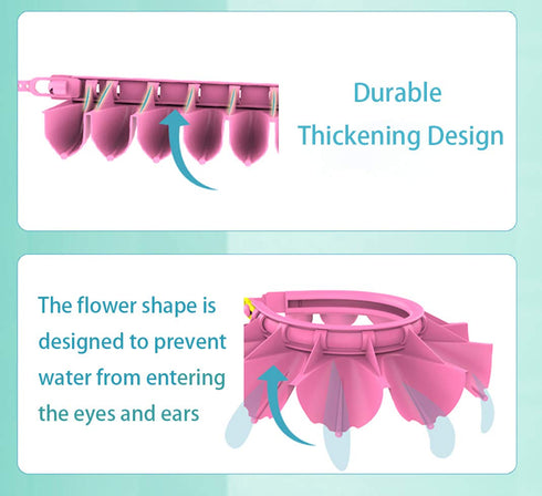 Baby Shower Cap Silicone Bathing Hat, Adjustable Kids Shower Cap for Toddler Children 1-12 Years Old