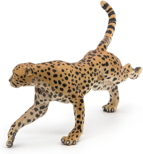 Papo Running Cheetah Figurine - Hand-Painted Wildlife Predator Toy for Kids Age 3+, 12.5 x 3.5 x 6.8 cm