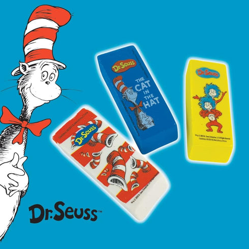 Raymond Geddes Dr Seuss Beveled Erasers for Kids - Pack of 48