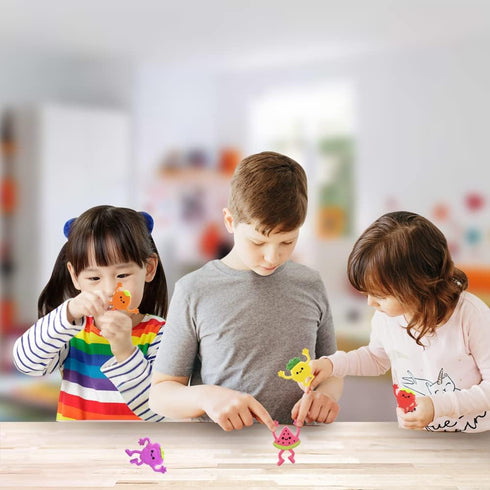 (Set 48) 6 ArtCreativity Mini Bendable Fruit Toys of Fruit Party Favors Fidget Toys - Assorted Designs Bendy Toys