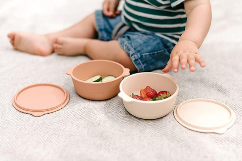 2 Pack Silicone Bowls with Lids: BPA Free, Safe for Dishwasher, Microwave, and Freezer for Babies