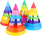 Rainbow Cone Party Hats for Kids & Adults - 12 Pack, 8 inch for Birthday Parties & Classroom Decorations