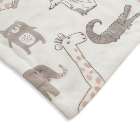 BORITAR Baby Blanket, Soft Minky with Double Layer Dotted Backing, Lovely Animals, 30 x 40 Inch