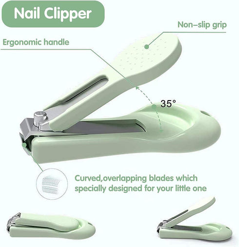 YICYC 4-in-1 Set Baby Nail Kit, Baby Nail Care with Cute Case, Baby Nail Clipper, Scissor, Nail File & Tweezer, Baby