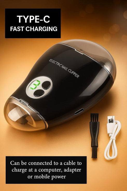 GUNIXA Trimmer 3 Settings, Electric Nail Clipper with USB Charging- Safe & Automatic Nail for Adults, Kids & Seniors
