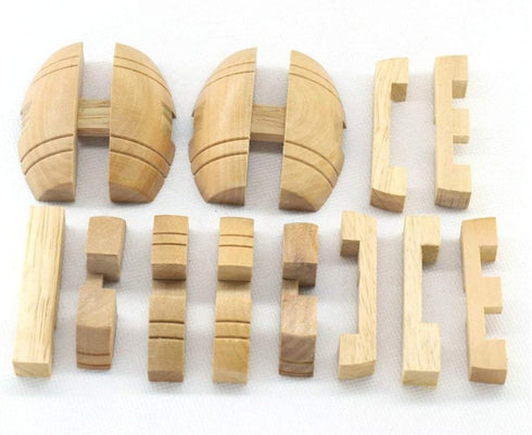 Handmade Powder Barrel Interlocking Wooden Puzzle - Brain Teaser Lock Logic Puzzle for Kids and Adults SHUYUE