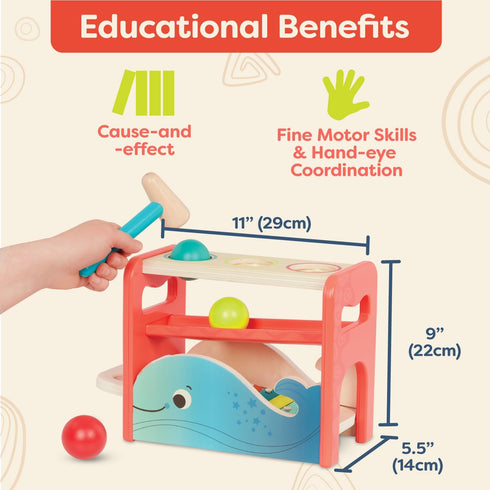 B. toys- Xylo-Pound Whale, Musical Instrument with Hammer & Balls for Developmental Play for Toddlers 1 Year+