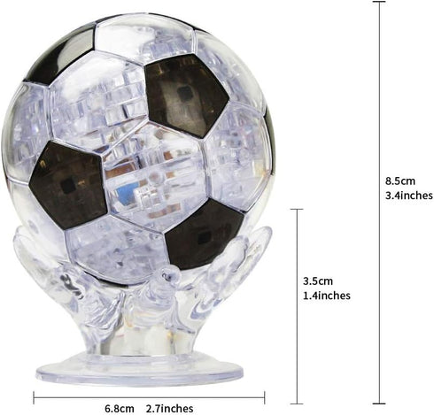 Coolplay 3D Soccer Puzzle Ball for Children, Light-up Black and Transparent - 76 Pieces