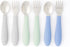 Elk and Friends Kids Silverware, Silicone Handle Flatware, Safe Toddler Utensils, Baby Spoons and Forks, Stainless