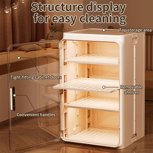 Triflice 3-Tier Baby Bottle Organizer and Drying Rack with Removable Shelves & Magnetic Door - Dust-Proof Storage Box